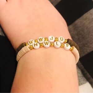 Handcrafted WWJD Clay Bead Bracelet